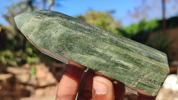 Polished Banded Green Fuchsite Quartz Points  x 6 From Madagascar