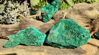 Natural Crystalline Malachite Specimens  x 3 From Congo