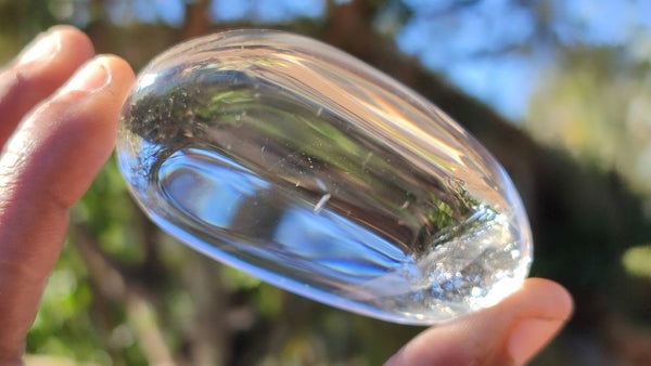 Polished Semi Optic Clear Quartz Galet / Palm Stones x 12 From Madagascar