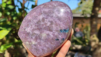 Polished Purple Lepidolite Standing Free Forms  x 2 From Madagascar