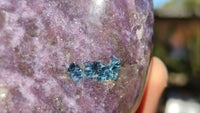 Polished Purple Lepidolite Standing Free Forms  x 2 From Madagascar