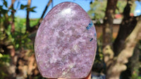 Polished Purple Lepidolite Standing Free Forms  x 2 From Madagascar