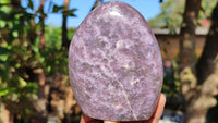 Polished Purple Lepidolite Standing Free Forms  x 2 From Madagascar