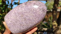 Polished Purple Lepidolite Standing Free Forms  x 2 From Madagascar