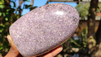 Polished Purple Lepidolite Standing Free Forms  x 2 From Madagascar