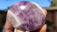 Polished Amethyst Galet / Palm Stones x 12 From Madagascar