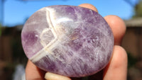 Polished Amethyst Galet / Palm Stones x 12 From Madagascar