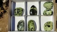 Polished Spotted Leopard Stone Standing Free Forms  x 7 From Zimbabwe