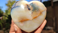 Polished Stunning Agate Gemstone Hearts x 6 From Madagascar