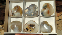 Polished Stunning Agate Gemstone Hearts x 6 From Madagascar