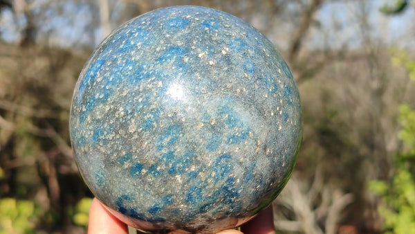 Polished  Blue Spotted Spinel Quartz Spheres  x 3 From Madagascar