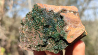 Natural Rare Libethenite Crystals With Drusy Dolomite On Banded Ironstone Matrix x 4 From Congo