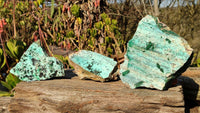 Natural Drusy Chrysocolla & Malachite Dolomite Specimens x 3 From Congo