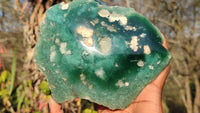 Polished  Chrome Chrysoprase / Emerald Mtorolite Plates  x 2 From Zimbabwe