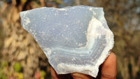 Natural Etched Blue Chalcedony Specimens  x 12 From Nsanje, Malawi