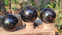 Polished Rare Iolite Spheres x 3 From Ambatofinandrahana, Madagascar