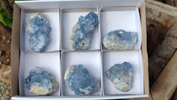 Natural Blue Celestite Crystal Specimens  x 6 From Sakoany, Madagascar