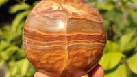 Polished  Chocolate Swirl Aragonite Spheres  x 3 From Madagascar