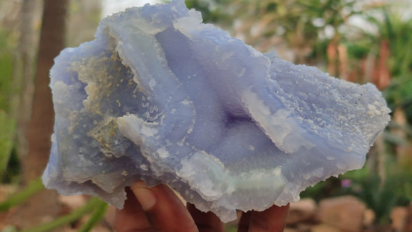 Natural Etched Blue Chalcedony Specimens  x 3 From Nsanje, Malawi