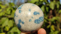 Polished Blue Spotted Spinel Quartz Spheres x 5 From Madagascar