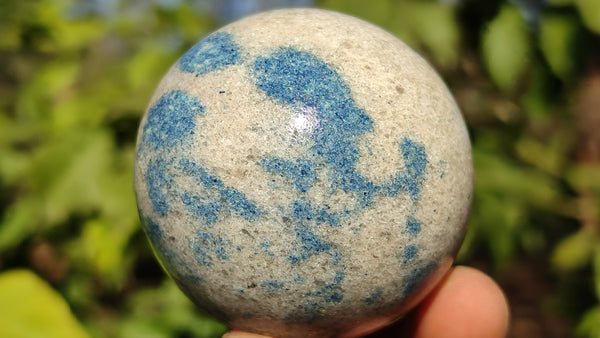 Polished  Blue Spotted Spinel Quartz Spheres  x 5 From Madagascar