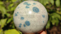 Polished Blue Spotted Spinel Quartz Spheres x 5 From Madagascar