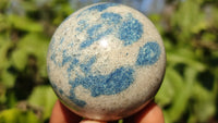 Polished Blue Spotted Spinel Quartz Spheres x 5 From Madagascar