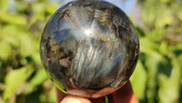 Polished  Small Labradorite Spheres  x 6 From Tulear, Madagascar