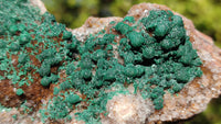 Natural Rare Ball Malachite On Drusy Quartz & Dolomite Specimens x 2 From Kambove, Congo