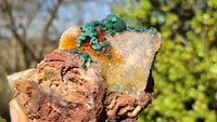 Natural Rare Ball Malachite On Drusy Quartz & Dolomite Specimens x 2 From Kambove, Congo