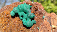 Natural Rare Ball Malachite On Drusy Quartz & Dolomite Specimens x 2 From Kambove, Congo