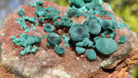 Natural Rare Ball Malachite On Drusy Quartz & Dolomite Specimens x 2 From Kambove, Congo