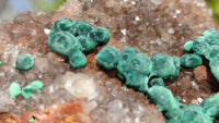 Natural Rare Ball Malachite On Drusy Quartz & Dolomite Specimens x 2 From Kambove, Congo