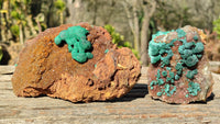 Natural Rare Ball Malachite On Drusy Quartz & Dolomite Specimens x 2 From Kambove, Congo