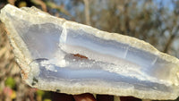 Polished One Side Polished Blue Lace Agate Specimens  x 6 From Nsanje, Malawi