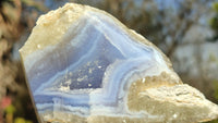 Polished One Side Polished Blue Lace Agate Specimens  x 6 From Nsanje, Malawi