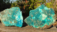 Natural Drusy Coated Chrysocolla Dolomite Specimens x 2 From Kakanda, Congo