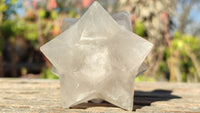 Polished Girasol Pearl Quartz Merkabah Stars x 4 From Madagascar