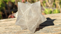 Polished Girasol Pearl Quartz Merkabah Stars x 4 From Madagascar