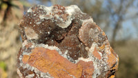 Natural Rare Libethenite Crystals With Drusy Dolomite On Banded Ironstone Matrix  x 6 From Congo