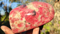 Polished Red Rhodonite Free Forms x 3 From Zimbabwe