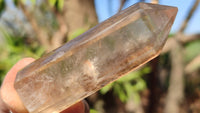 Polished Wispy Phantom Smokey Quartz Points x 12 From Madagascar