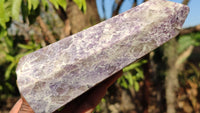 Polished Lepidolite Points With Pink Rubellite  x 2 From Madagascar