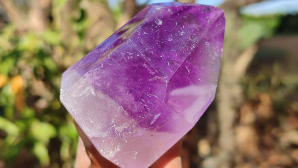 Polished Small Window Amethyst Points x 6 From Ankazobe, Madagascar