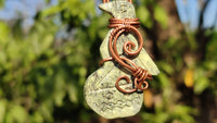 Polished Copper Wire Wrapped Leopard Stone Eagle Pendants x 6 From Zimbabwe