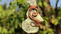 Polished Copper Wire Wrapped Leopard Stone Eagle Pendants x 6 From Zimbabwe