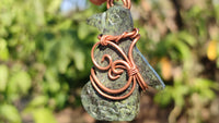 Polished Copper Wire Wrapped Leopard Stone Eagle Pendants x 6 From Zimbabwe