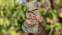 Polished Copper Wire Wrapped Leopard Stone Eagle Pendants x 6 From Zimbabwe