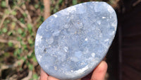 Polished Crystal Centred Celestite Eggs  x 4 From Sakoany, Madagascar