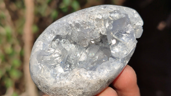 Polished Crystal Centred Celestite Eggs  x 4 From Sakoany, Madagascar